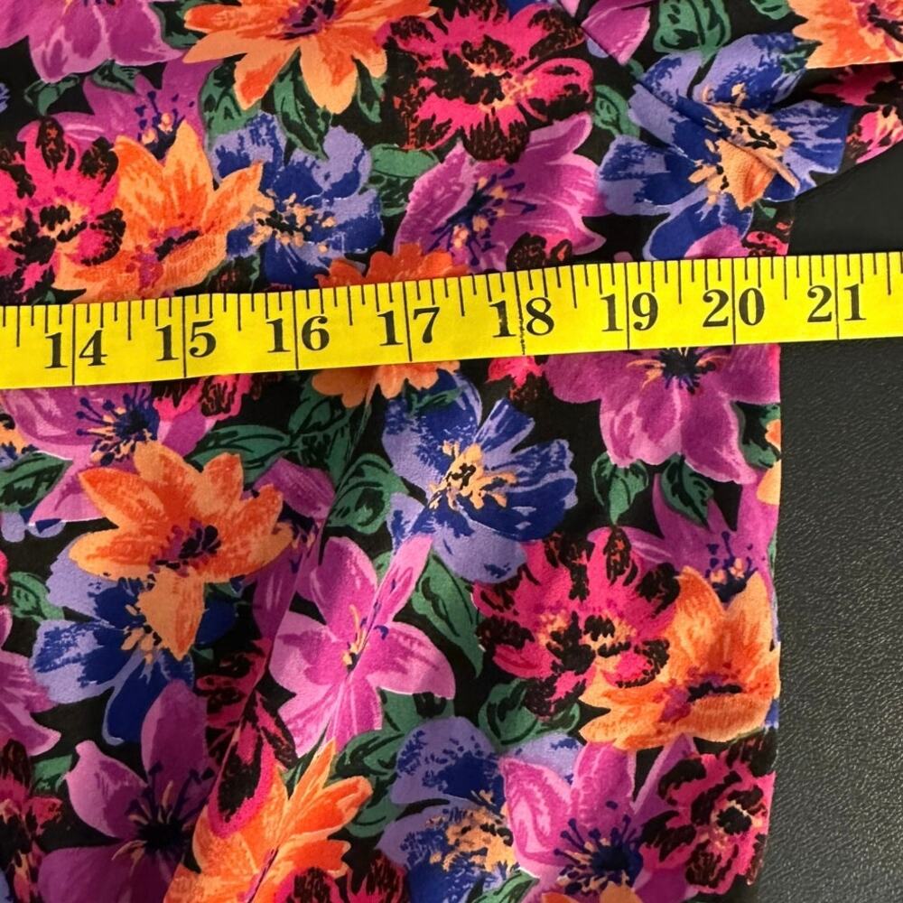 Entro Colorful Wrap Body Suit Size M V-Neck Long Sleeve Floral - Picture 9 of 10
